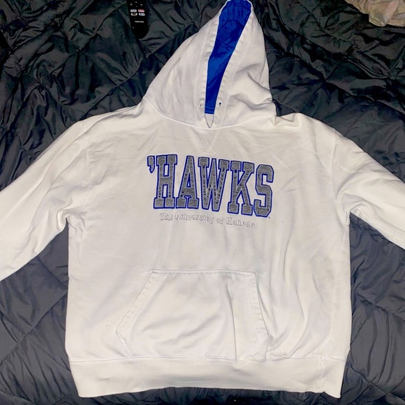 Womens White KU Jayhawks hoodie - Picture 1 of 1